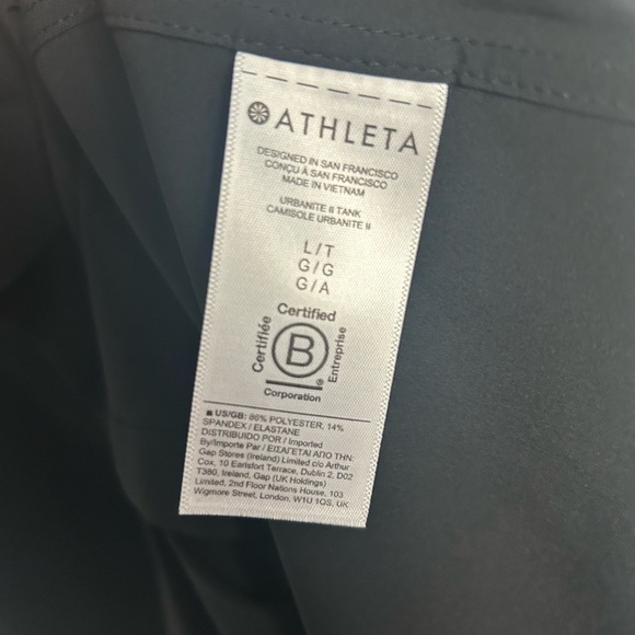 Athleta Urbanite II UPF Button Down Tank Top Blouse Black Size Large Tall - Picture 6 of 6